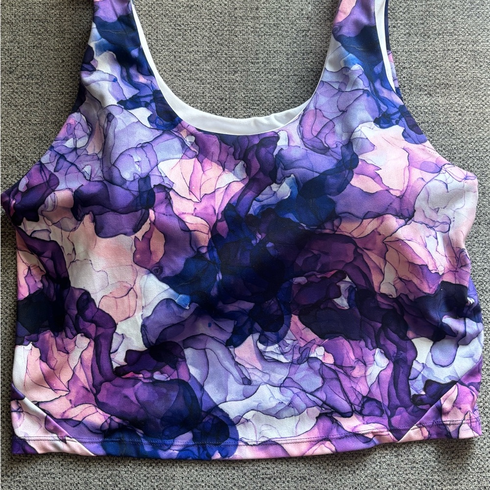 GAIAM Purple and Pink Floral Bralette